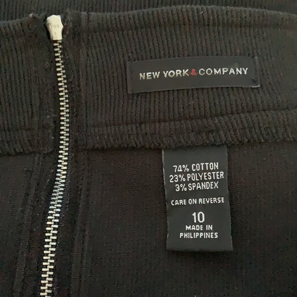 New York & Company Black Banded Mini Skirt Size 10 - Picture 3 of 4